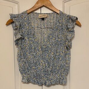 Universal Thread (Target) Blue Floral Crop Top (Size XS)